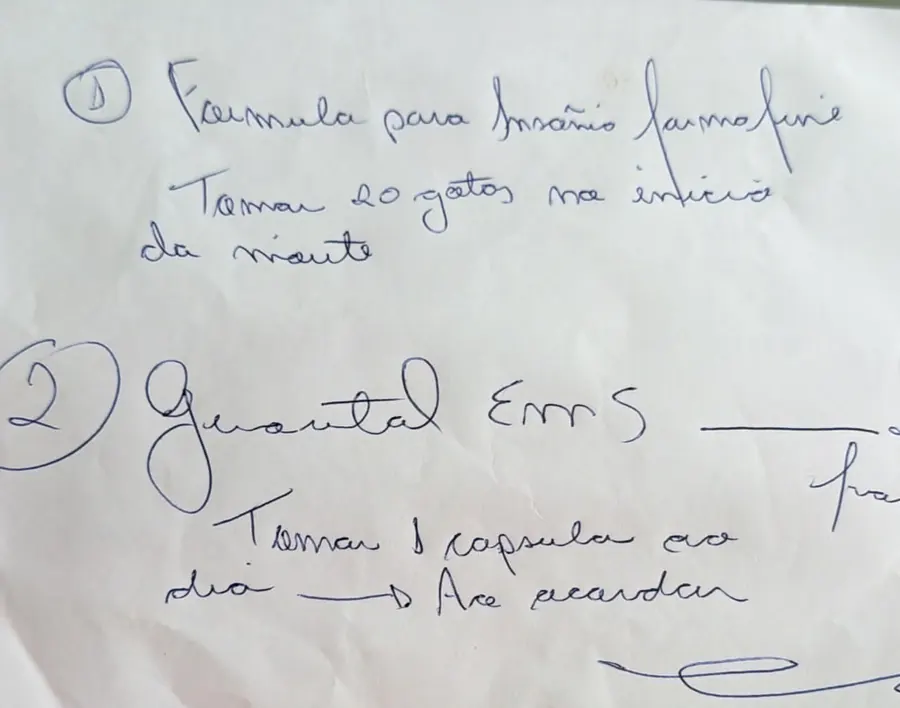 Prescrição de profissional da saúde indicando a Fórmula para Insônia